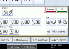 Illustration de l'écran du panneau de commande.