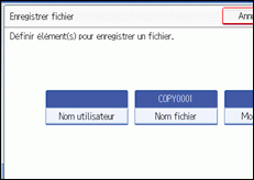 Illustration de l'écran du panneau de commande.