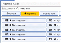 Illustration de l'écran du panneau de commande.
