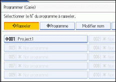 Illustration de l'écran du panneau de commande.