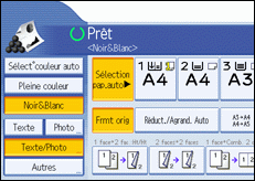 Illustration de l'écran du panneau de commande.
