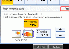 Illustration de l'écran du panneau de commande.