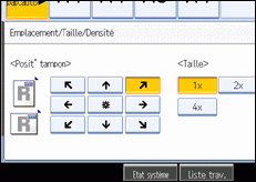 Illustration de l'écran du panneau de commande.
