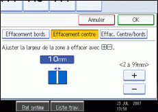 Illustration de l'écran du panneau de commande.