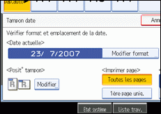 Illustration de l'écran du panneau de commande.