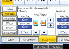 Illustration de l'écran du panneau de commande.