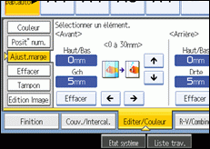 Illustration de l'écran du panneau de commande.