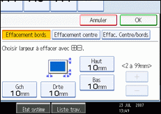 Illustration de l'écran du panneau de commande.