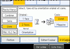 Illustration de l'écran du panneau de commande.
