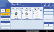 Illustration de l'écran du panneau de commande.