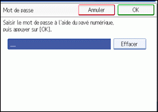 Illustration de l'écran du panneau de commande.