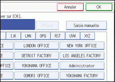 Illustration de l'écran du panneau de commande.