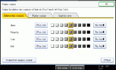 Illustration de l'écran du panneau de commande.