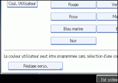 Illustration de l'écran du panneau de commande.
