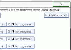 Illustration de l'écran du panneau de commande.
