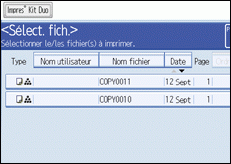 Illustration de l'écran du panneau de commande.