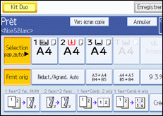 Illustration de l'écran du panneau de commande.