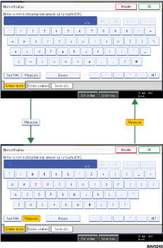 Illustration des touches
