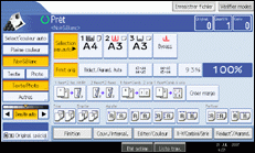 Illustration de l'écran du panneau de commande.