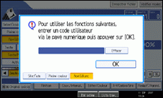 Illustration de l'écran du panneau de commande.