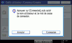 Illustration de l'écran du panneau de commande.