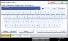 Illustration de l'écran du panneau de commande.
