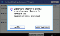 Illustration de l'écran du panneau de commande