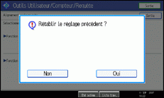 Illustration de l'écran du panneau de commande