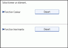 Illustration de l'écran du panneau de commande