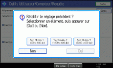 Illustration de l'écran du panneau de commande