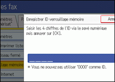 Illustration de l'écran du panneau de commande