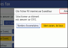 Illustration de l'écran du panneau de commande