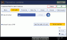 Illustration de l'écran du panneau de commande