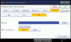 Illustration de l'écran du panneau de commande