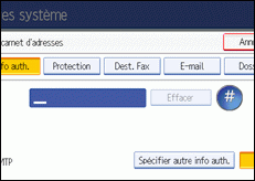 Illustration de l'écran du panneau de commande