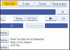Illustration de l'écran du panneau de commande