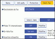 Illustration de l'écran du panneau de commande