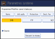 Illustration de l'écran du panneau de commande