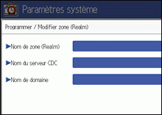 Illustration de l'écran du panneau de commande