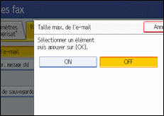Illustration de l'écran du panneau de commande