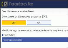 Illustration de l'écran du panneau de commande