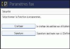 Illustration de l'écran du panneau de commande