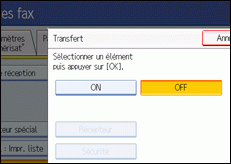Illustration de l'écran du panneau de commande