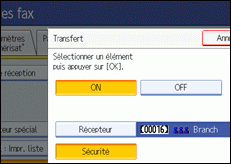 Illustration de l'écran du panneau de commande