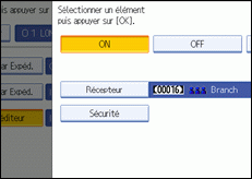 Illustration de l'écran du panneau de commande