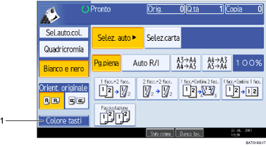Illustrazione numerata schermata pannello operativo
