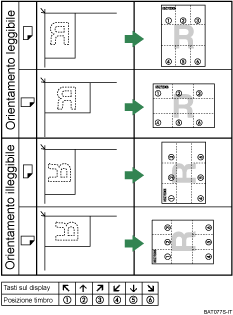 Ilustrazione della posizione del timbro
