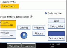 Illustrazione schermata pannello operativo