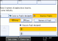 Illustrazione schermata pannello operativo