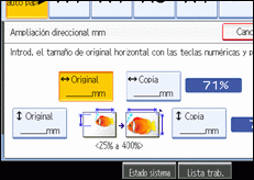 Ilustración de la pantalla del panel de operaciones